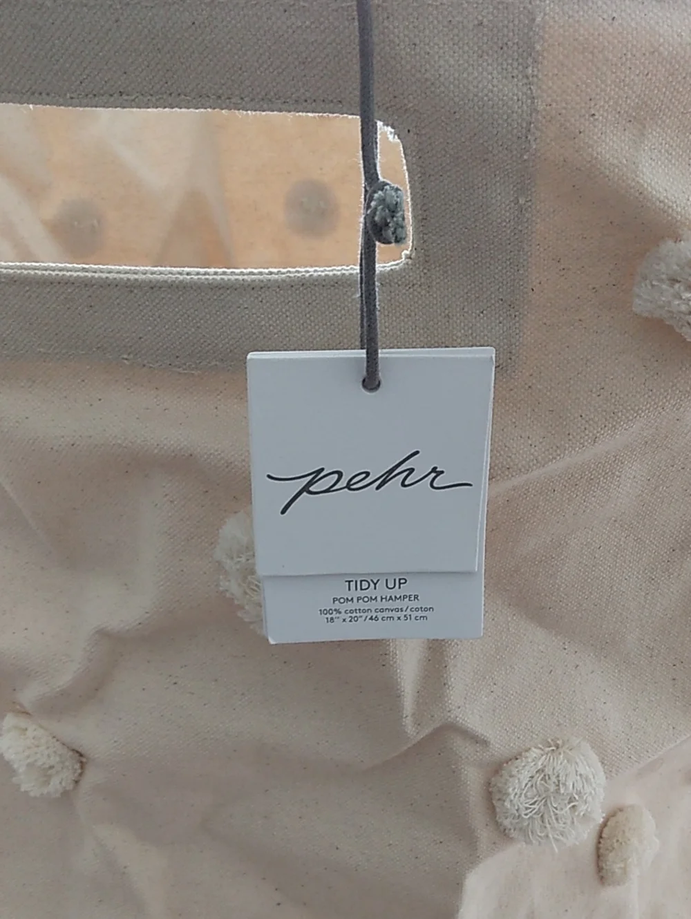 Pehr Tidy Up Canvas Pom Pom  Hamper